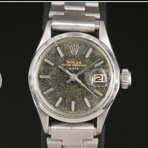 Rolex Women's Watch - Silver and Green. Vintage 1968 model